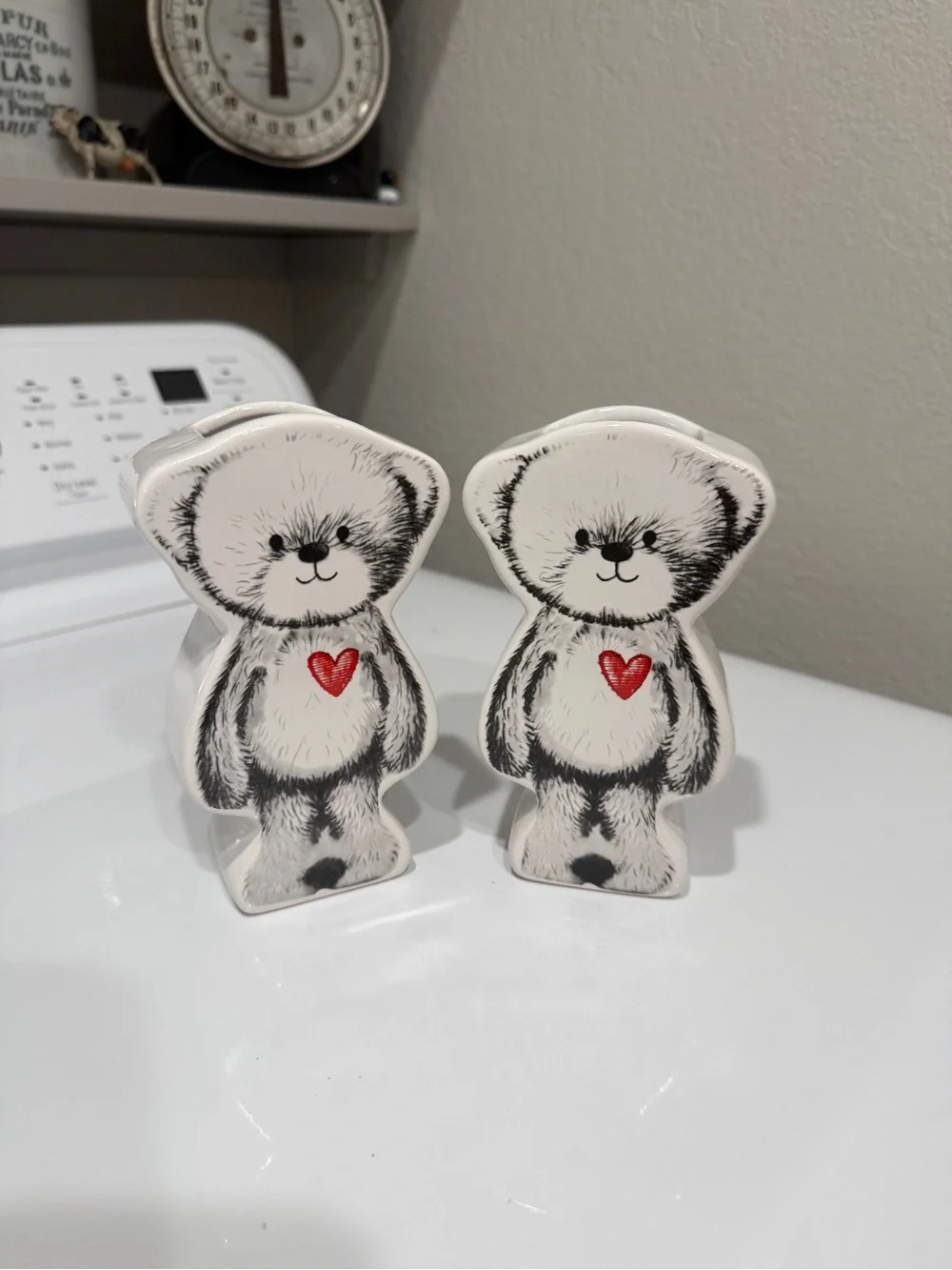 Vintage Novelty Teddy Bear Ceramic Vase Set From the 1980’s